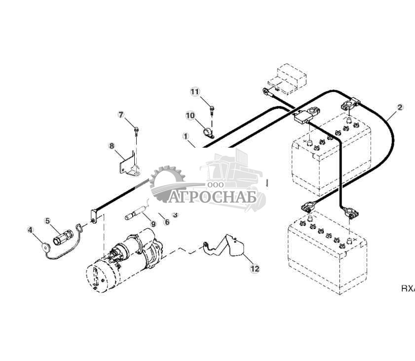 КАБЕЛИ И КРЕПЛЕНИЯ АККУМУЛЯТОРНОЙ БАТАРЕИ 